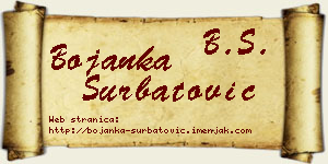 Bojanka Šurbatović vizit kartica